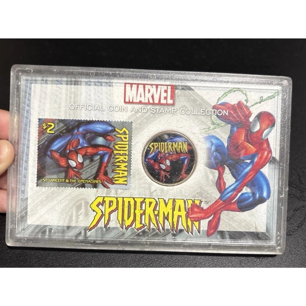 Spider-man Limited Edition Colour Half Dollar Coin & Stamp Set In Case Usa 2004